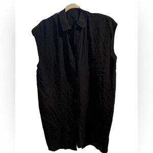 All Saints Black Silk Shirt Dress